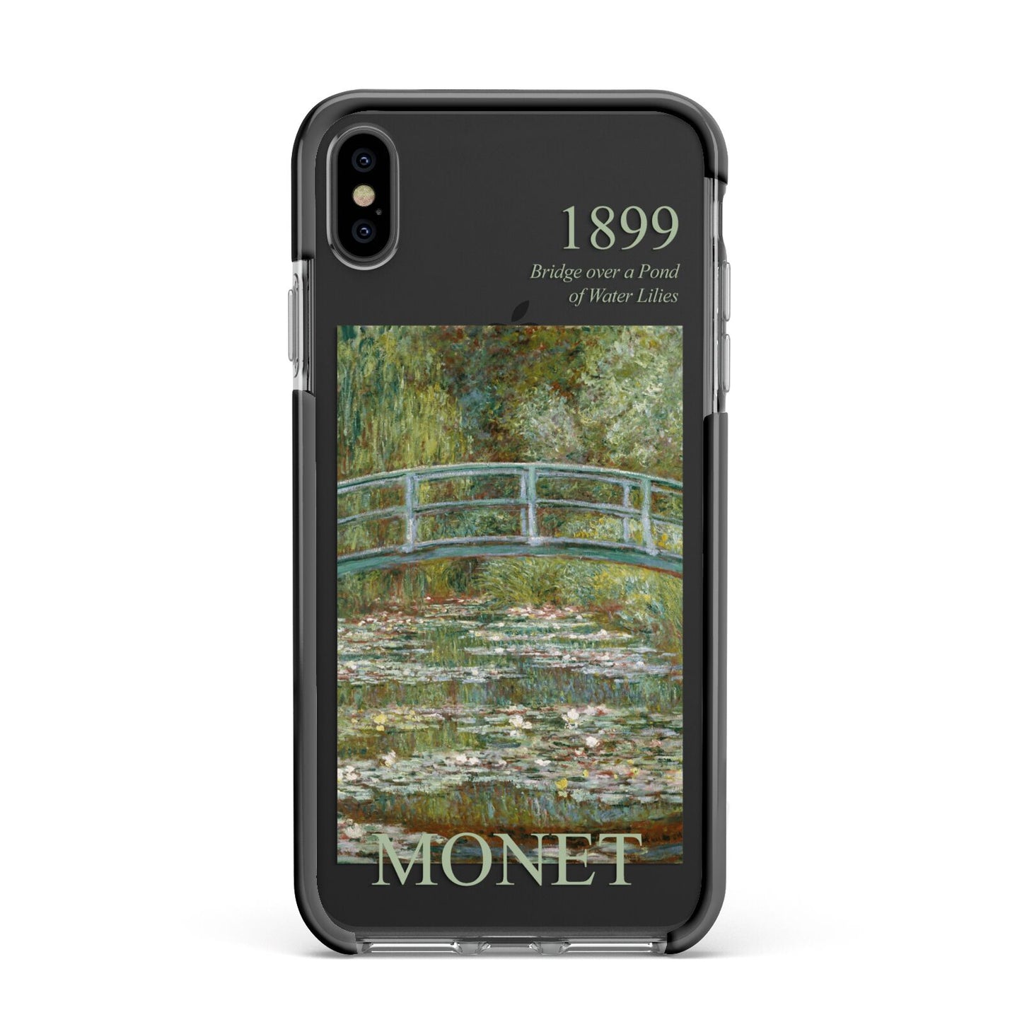 Bridge Over A Pond Of Water Lilies By Monet Apple iPhone Xs Max Impact Case Black Edge on Black Phone