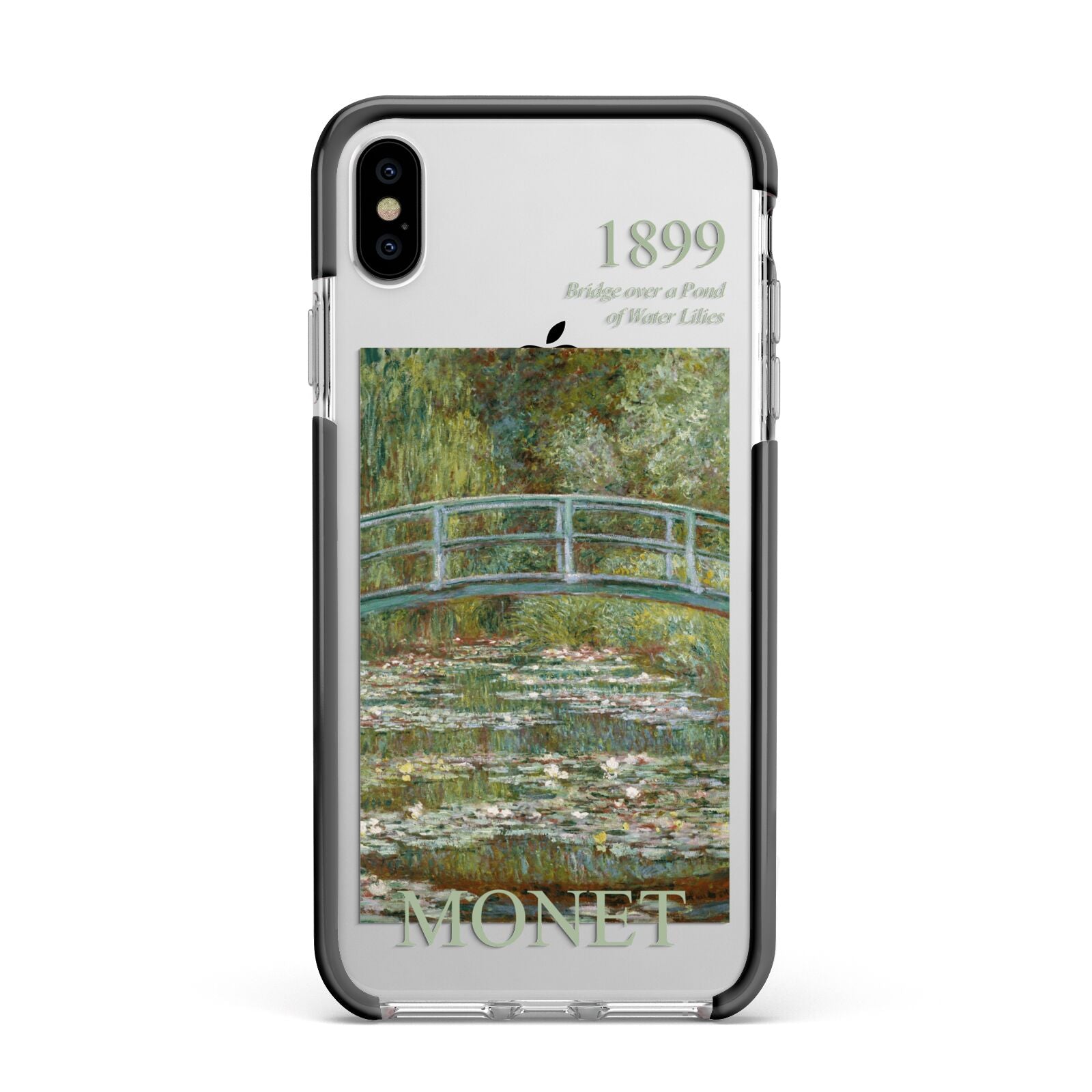 Bridge Over A Pond Of Water Lilies By Monet Apple iPhone Xs Max Impact Case Black Edge on Silver Phone