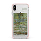 Bridge Over A Pond Of Water Lilies By Monet Apple iPhone Xs Max Impact Case Pink Edge on Silver Phone