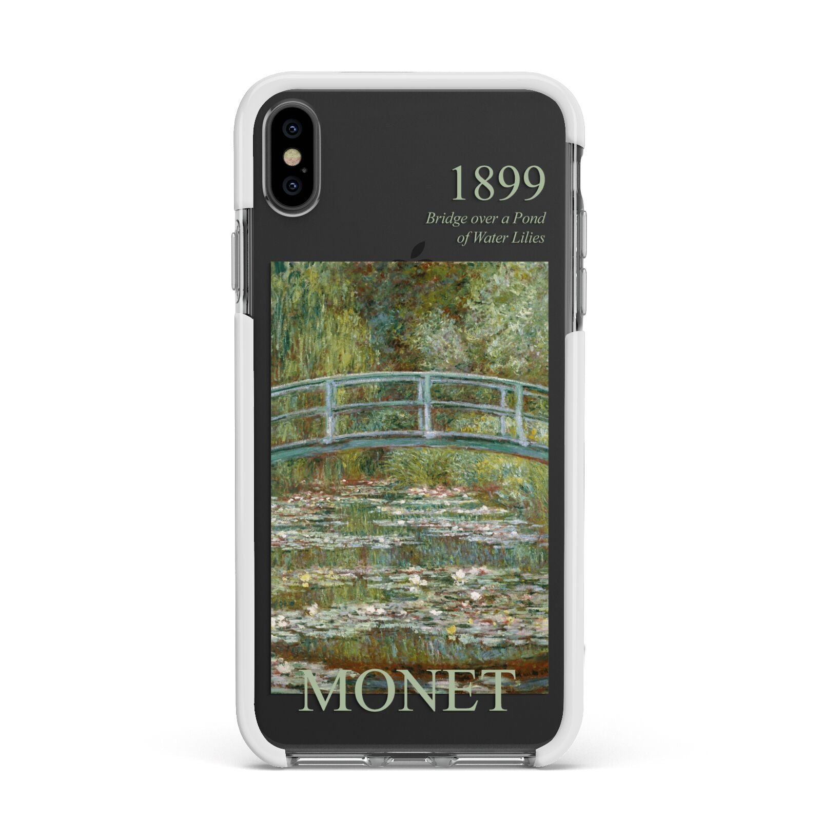 Bridge Over A Pond Of Water Lilies By Monet Apple iPhone Xs Max Impact Case White Edge on Black Phone