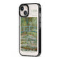 Bridge Over A Pond Of Water Lilies By Monet iPhone 13 Black Impact Case Side Angle on Silver phone