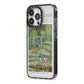 Bridge Over A Pond Of Water Lilies By Monet iPhone 13 Pro Black Impact Case Side Angle on Silver phone