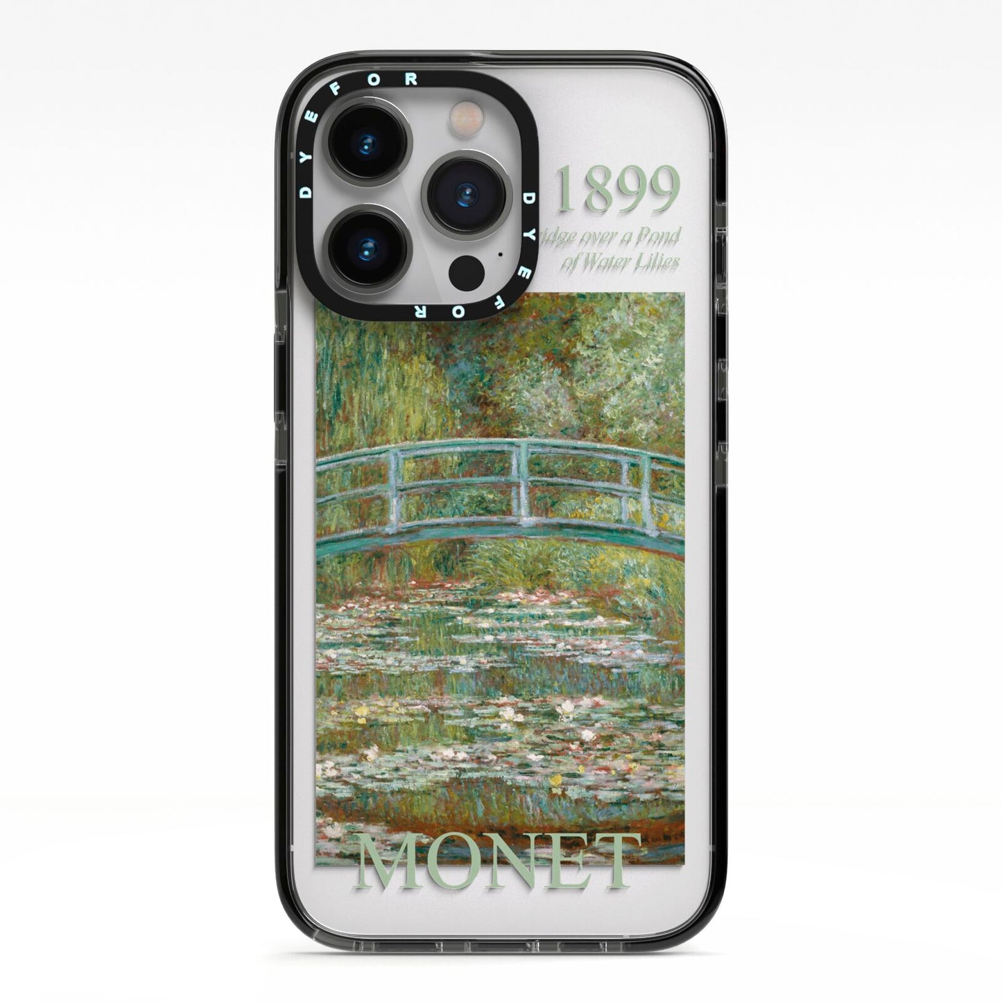 Bridge Over A Pond Of Water Lilies By Monet iPhone 13 Pro Black Impact Case on Silver phone
