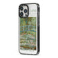 Bridge Over A Pond Of Water Lilies By Monet iPhone 13 Pro Max Black Impact Case Side Angle on Silver phone