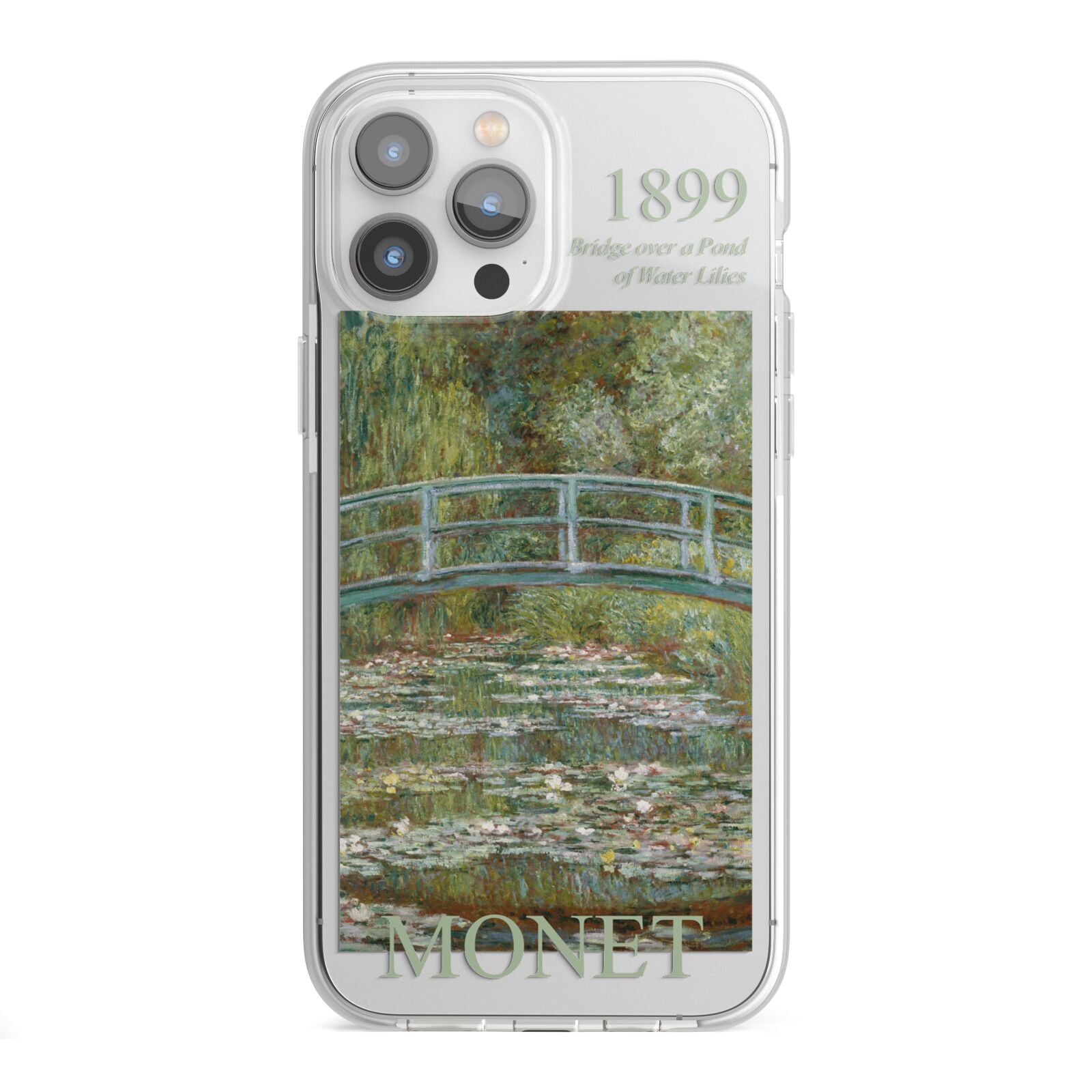 Bridge Over A Pond Of Water Lilies By Monet iPhone 13 Pro Max TPU Impact Case with White Edges