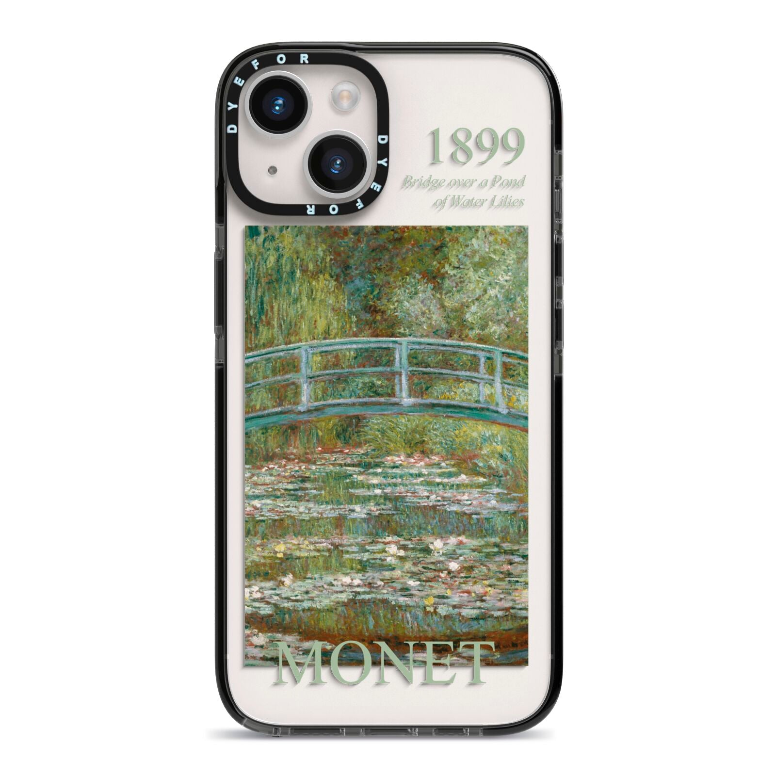 Bridge Over A Pond Of Water Lilies By Monet iPhone 14 Black Impact Case on Silver phone