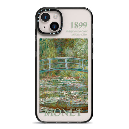 Bridge Over A Pond Of Water Lilies By Monet iPhone 14 Plus Black Impact Case on Silver phone