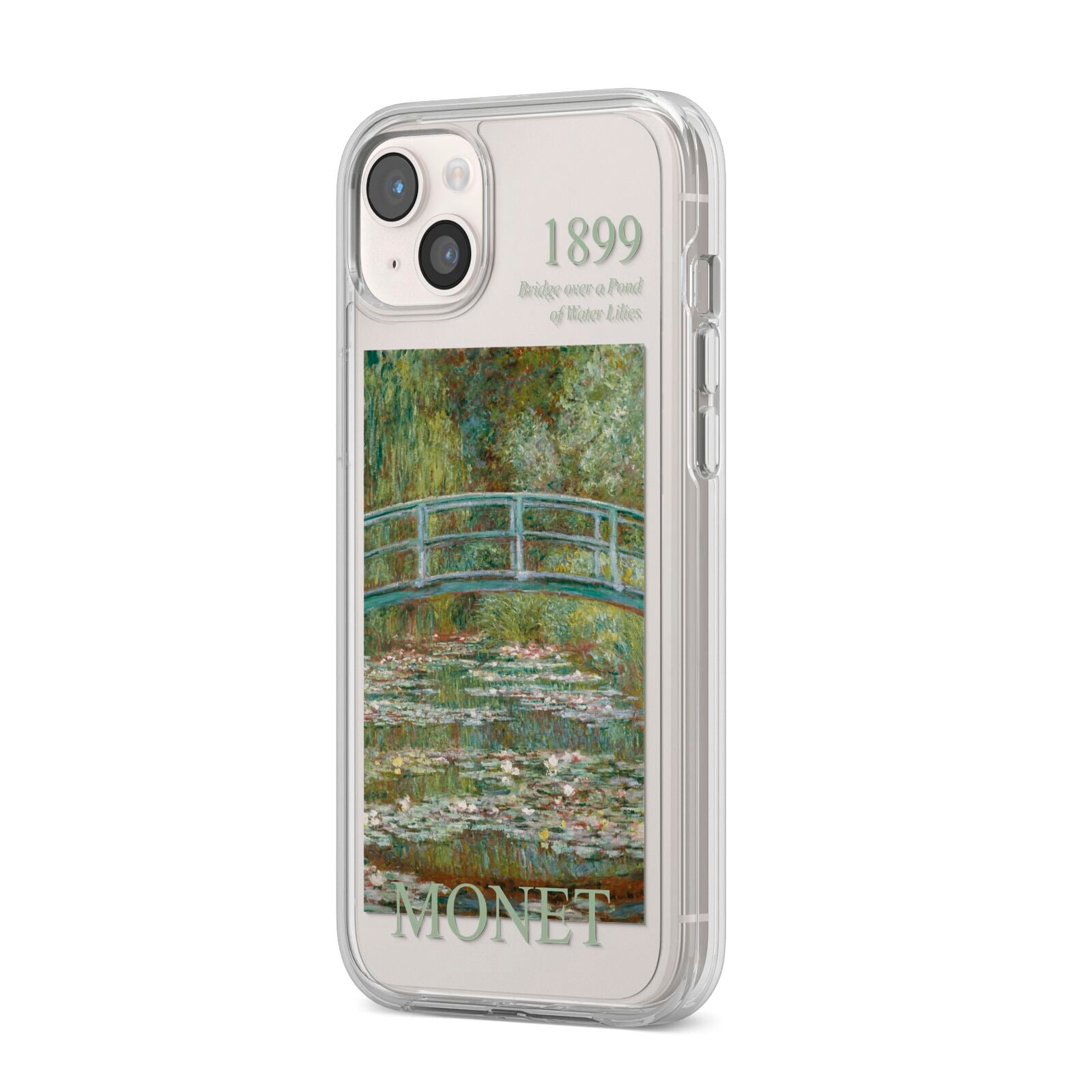 Bridge Over A Pond Of Water Lilies By Monet iPhone 14 Plus Clear Tough Case Starlight Angled Image