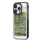 Bridge Over A Pond Of Water Lilies By Monet iPhone 14 Pro Black Impact Case Side Angle on Silver phone