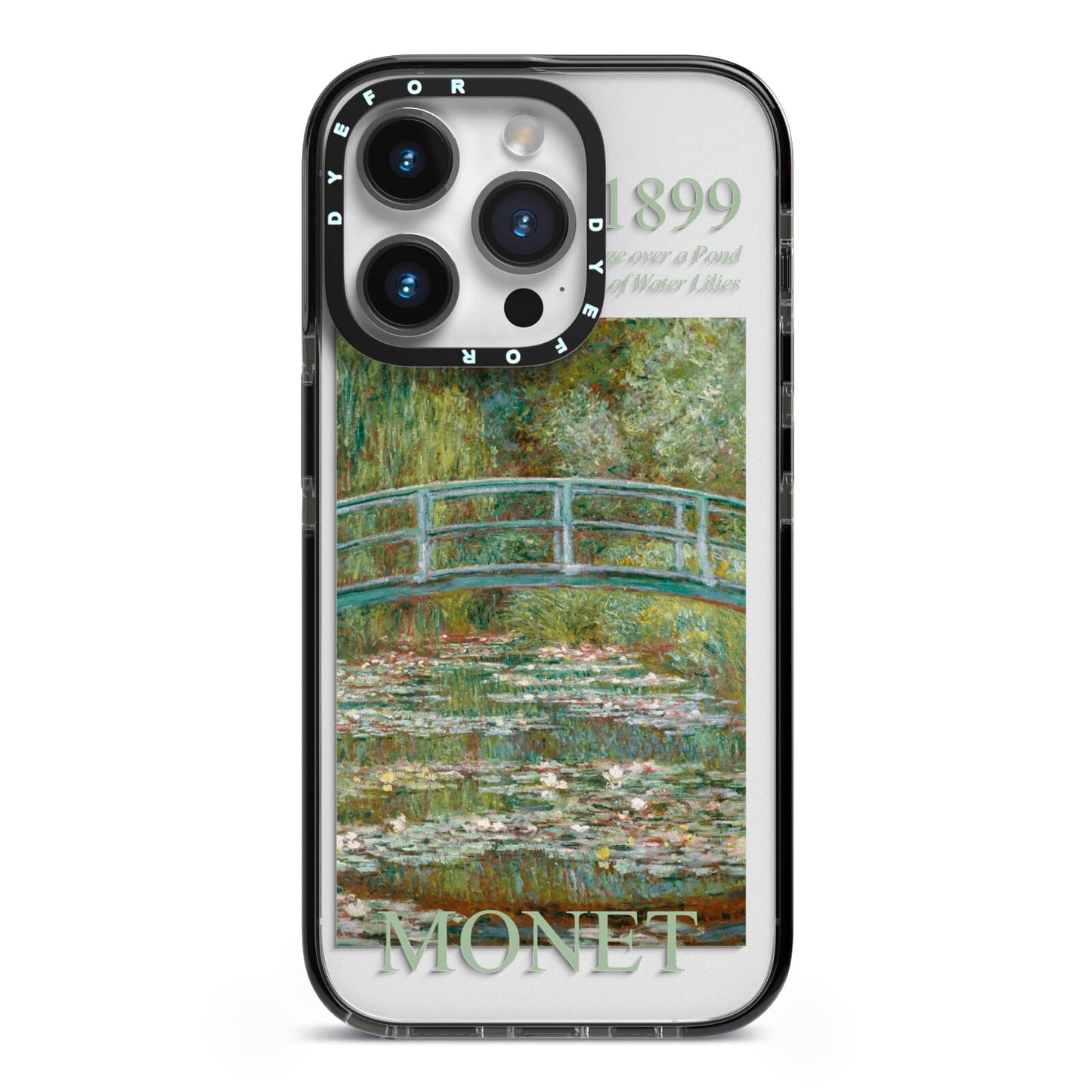 Bridge Over A Pond Of Water Lilies By Monet iPhone 14 Pro Black Impact Case on Silver phone