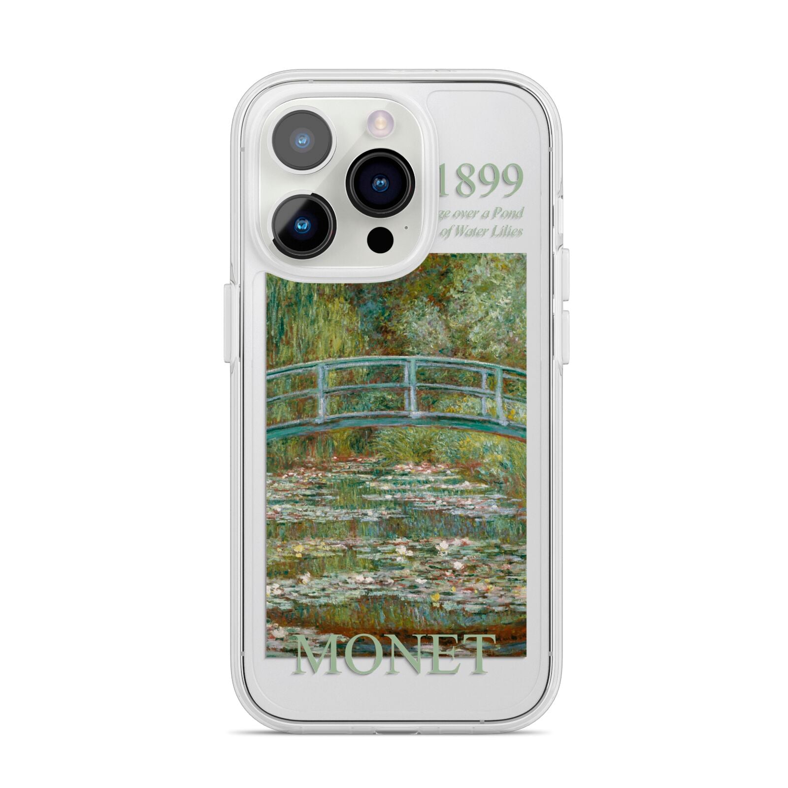 Bridge Over A Pond Of Water Lilies By Monet iPhone 14 Pro Clear Tough Case Silver