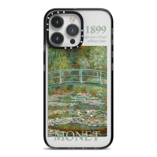 Bridge Over A Pond Of Water Lilies By Monet iPhone 14 Pro Max Black Impact Case on Silver phone