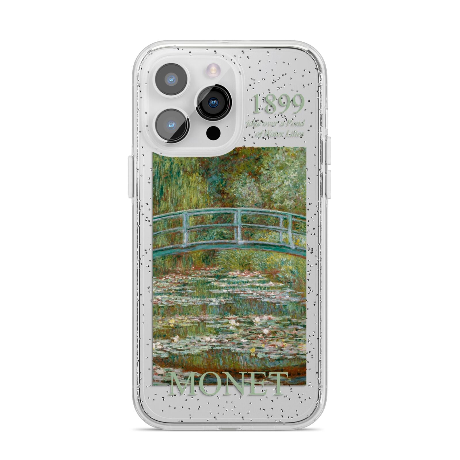 Bridge Over A Pond Of Water Lilies By Monet iPhone 14 Pro Max Glitter Tough Case Silver