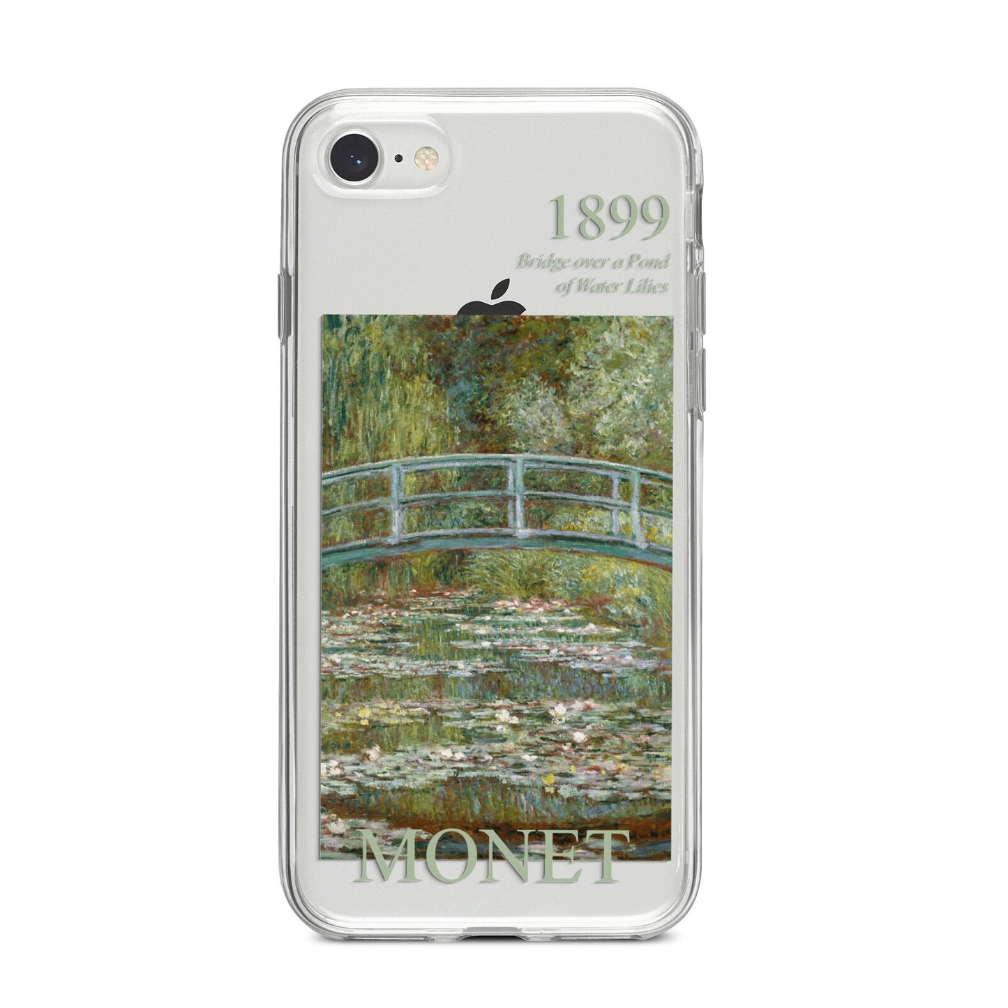 Bridge Over A Pond Of Water Lilies By Monet iPhone 8 Bumper Case on Silver iPhone