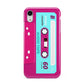 Bright Pink Cassette Tape Apple iPhone XR White 3D Tough Case