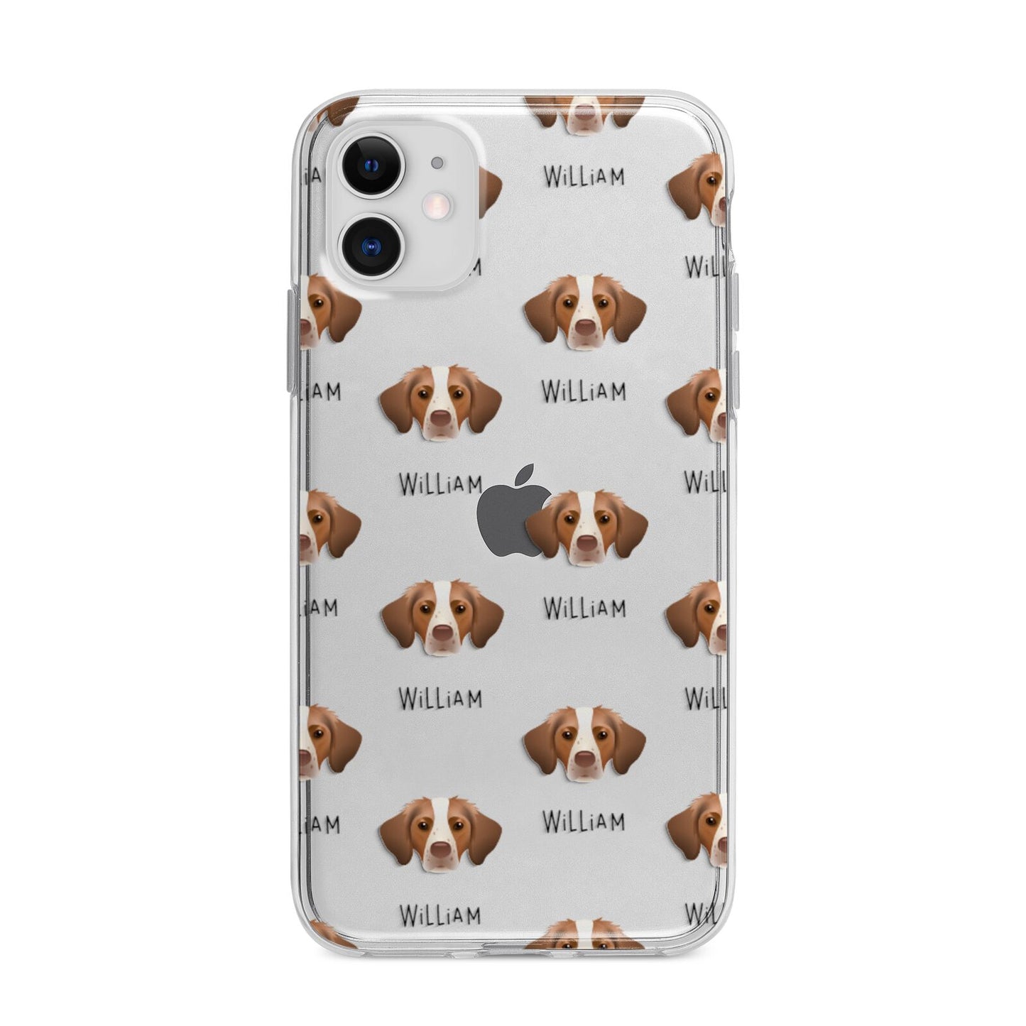 Brittany Icon with Name Apple iPhone 11 in White with Bumper Case