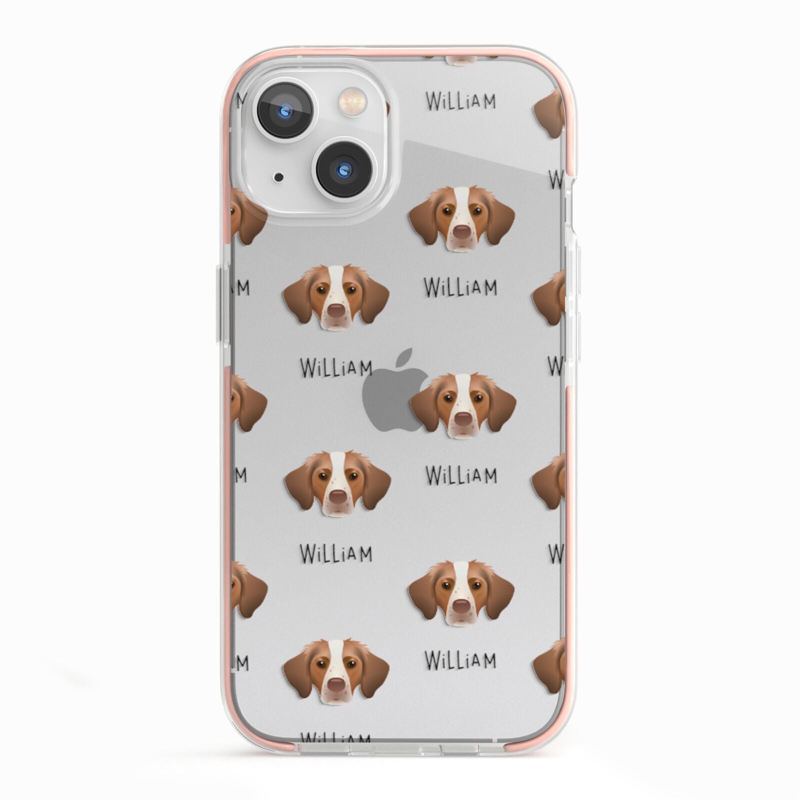 Brittany Icon with Name iPhone 13 TPU Impact Case with Pink Edges