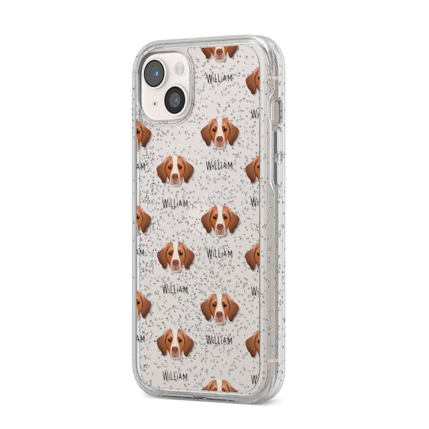 Brittany Icon with Name iPhone 14 Plus Glitter Tough Case Starlight Angled Image
