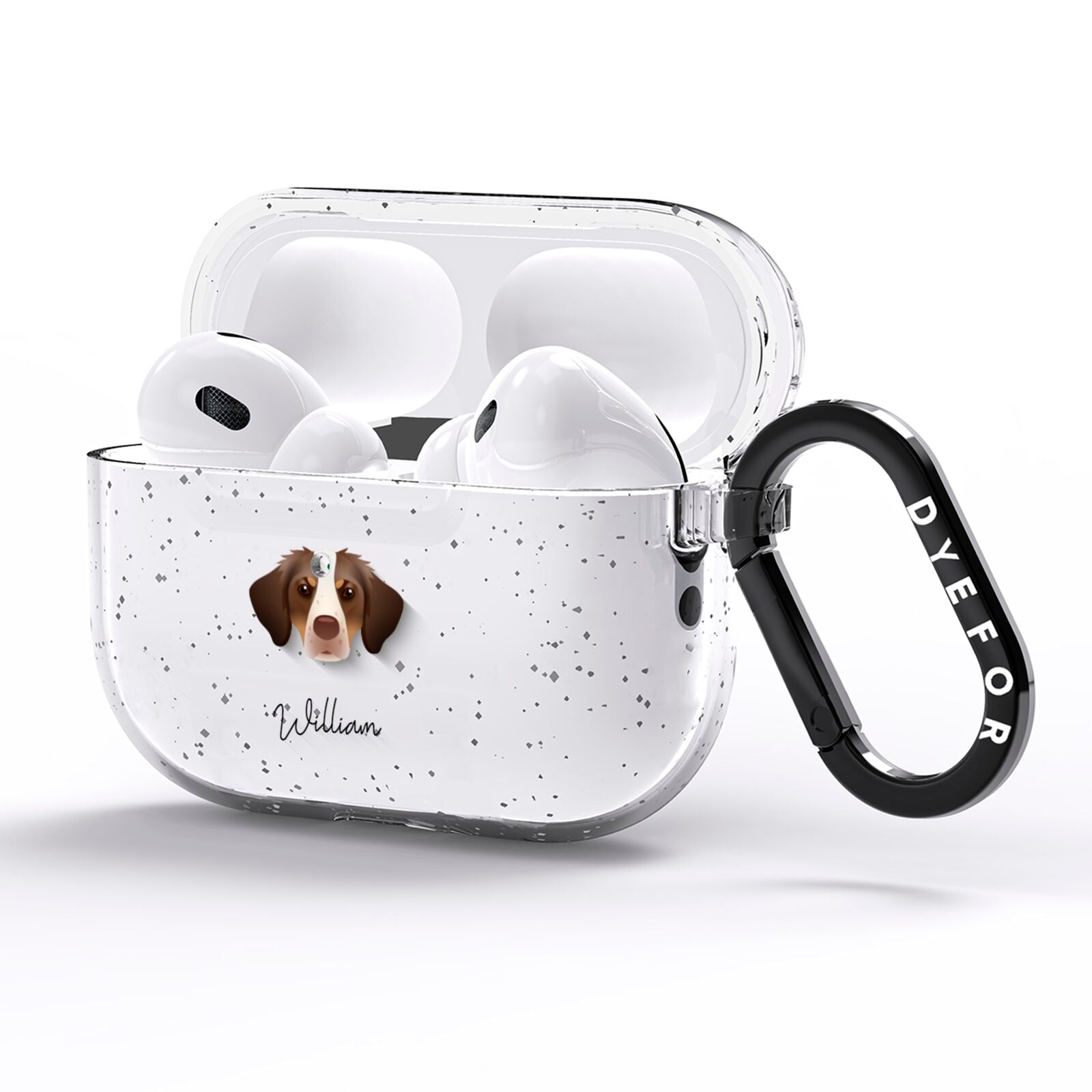 Brittany Personalised AirPods Pro Glitter Case Side Image