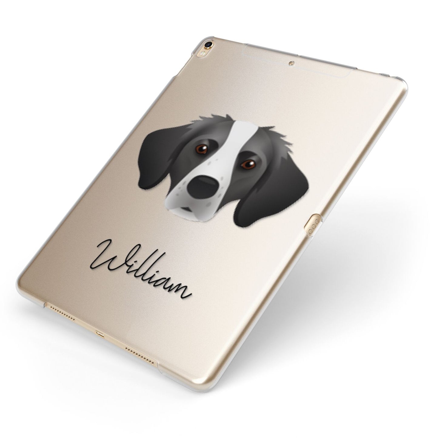 Brittany Personalised Apple iPad Case on Gold iPad Side View