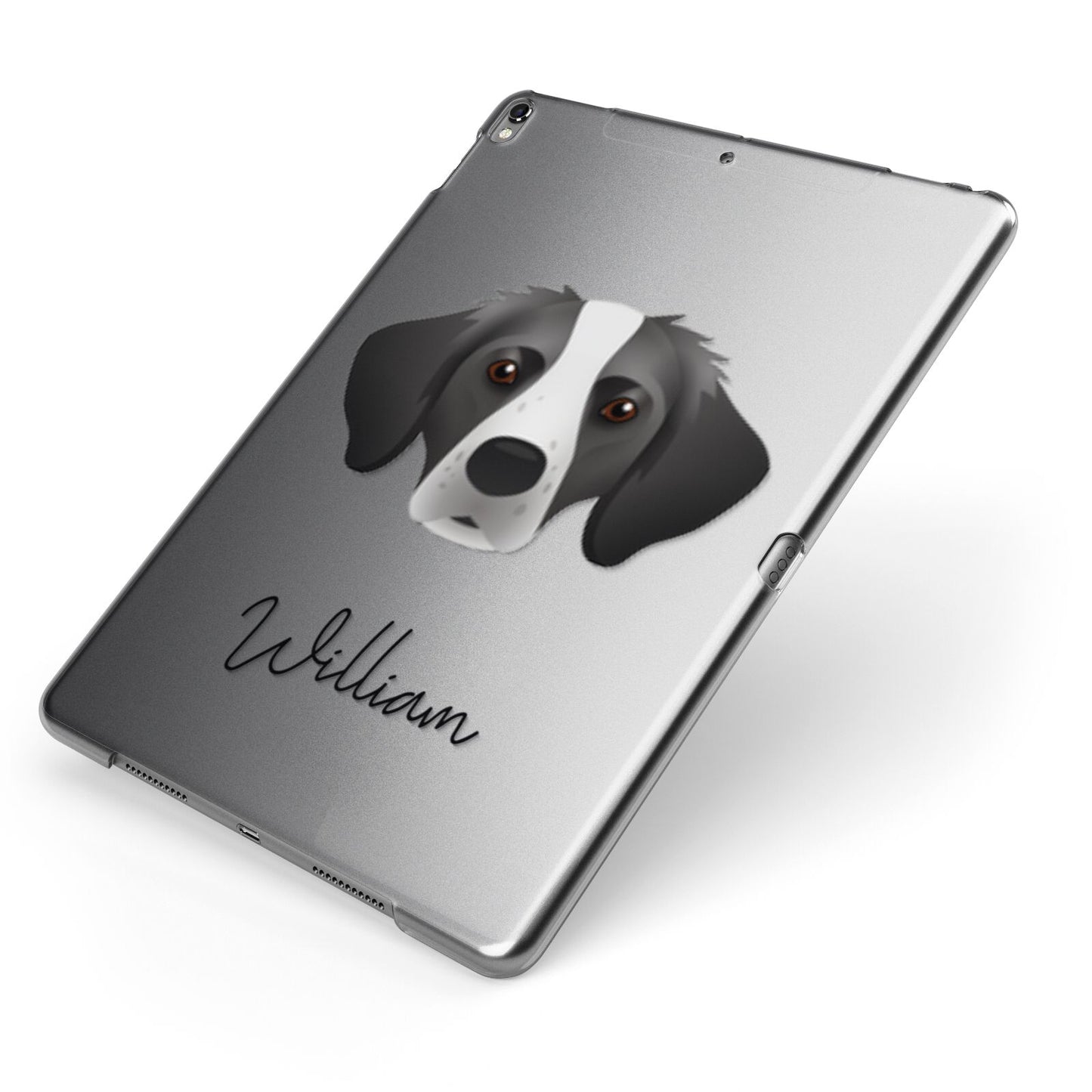 Brittany Personalised Apple iPad Case on Grey iPad Side View