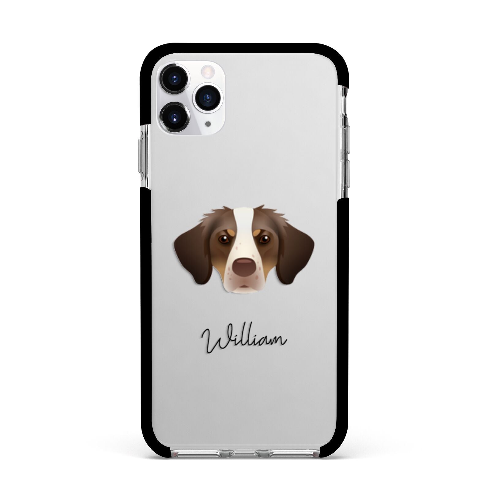 Brittany Personalised Apple iPhone 11 Pro Max in Silver with Black Impact Case