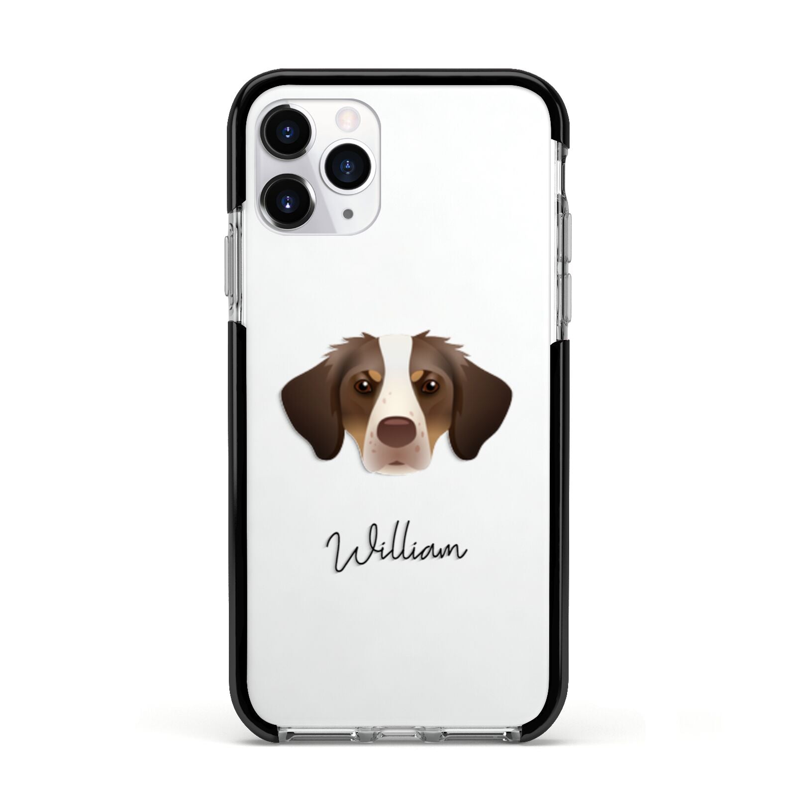 Brittany Personalised Apple iPhone 11 Pro in Silver with Black Impact Case