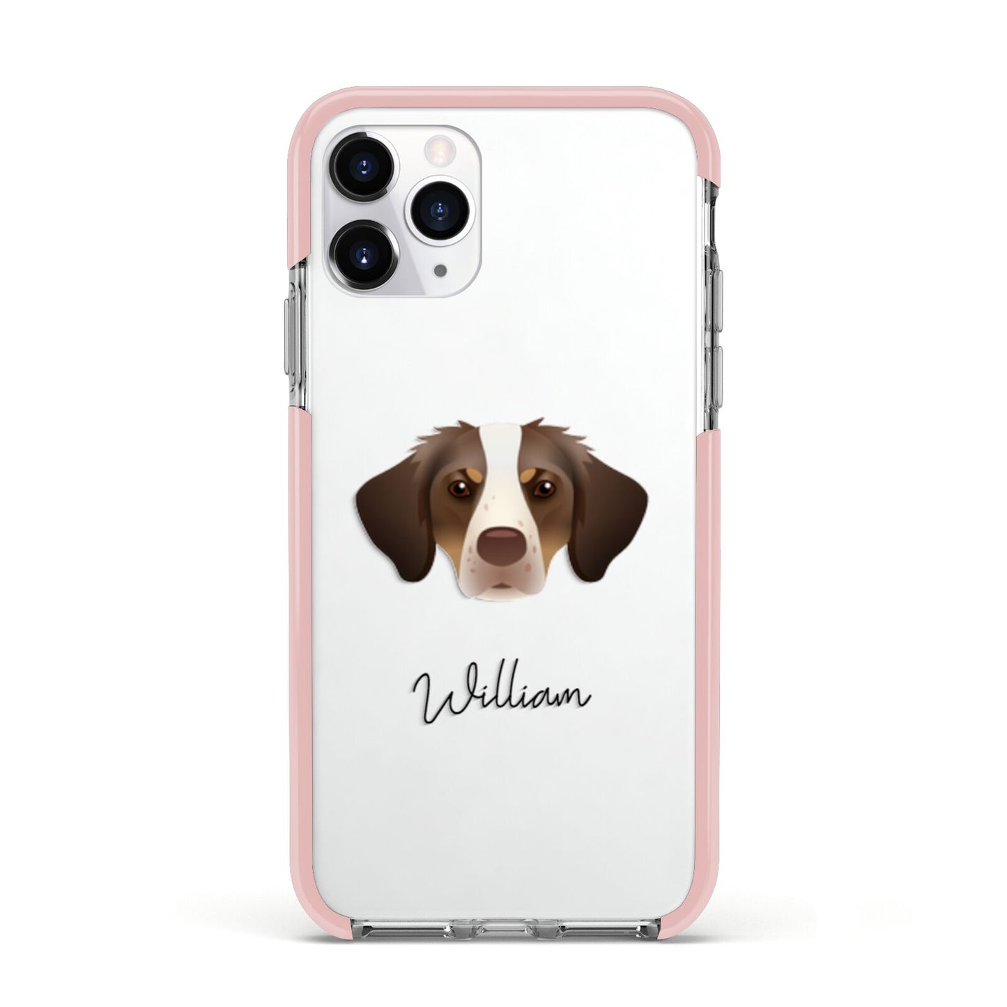 Brittany Personalised Apple iPhone 11 Pro in Silver with Pink Impact Case