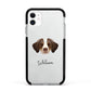 Brittany Personalised Apple iPhone 11 in White with Black Impact Case