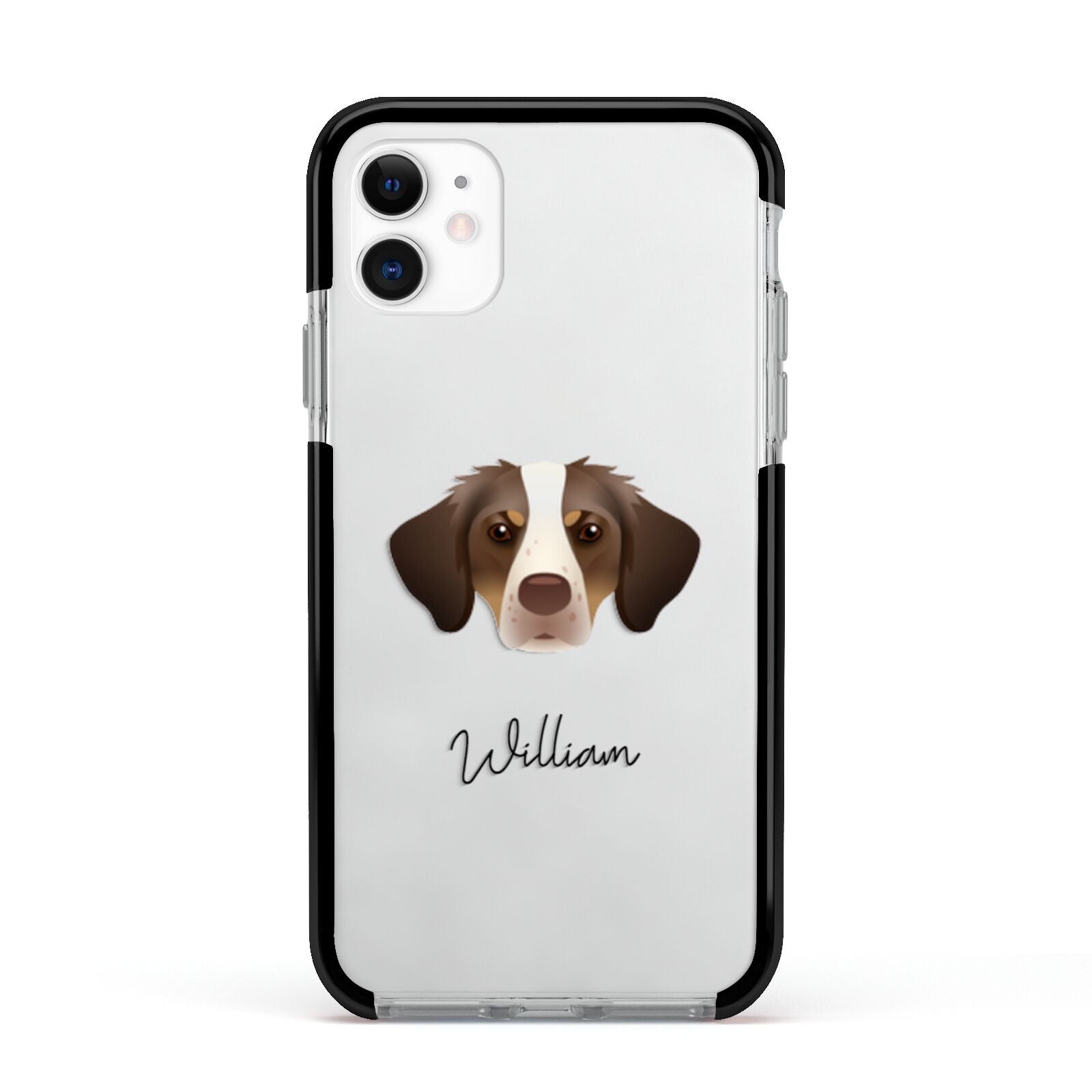 Brittany Personalised Apple iPhone 11 in White with Black Impact Case