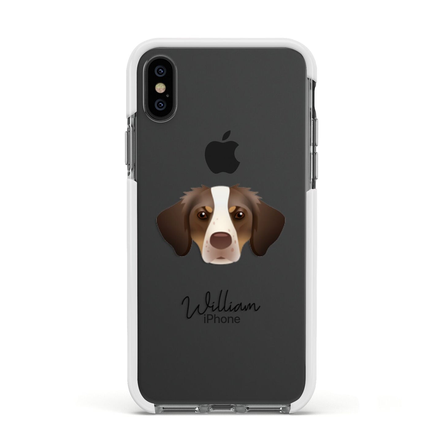 Brittany Personalised Apple iPhone Xs Impact Case White Edge on Black Phone