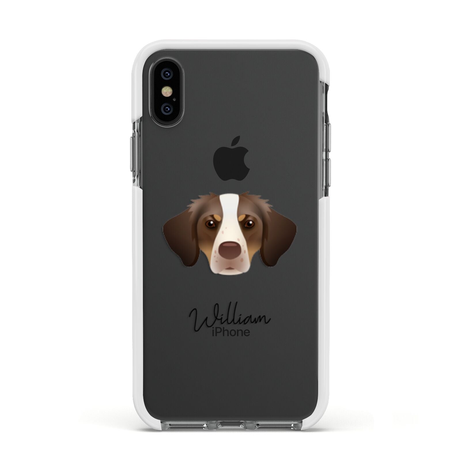 Brittany Personalised Apple iPhone Xs Impact Case White Edge on Black Phone
