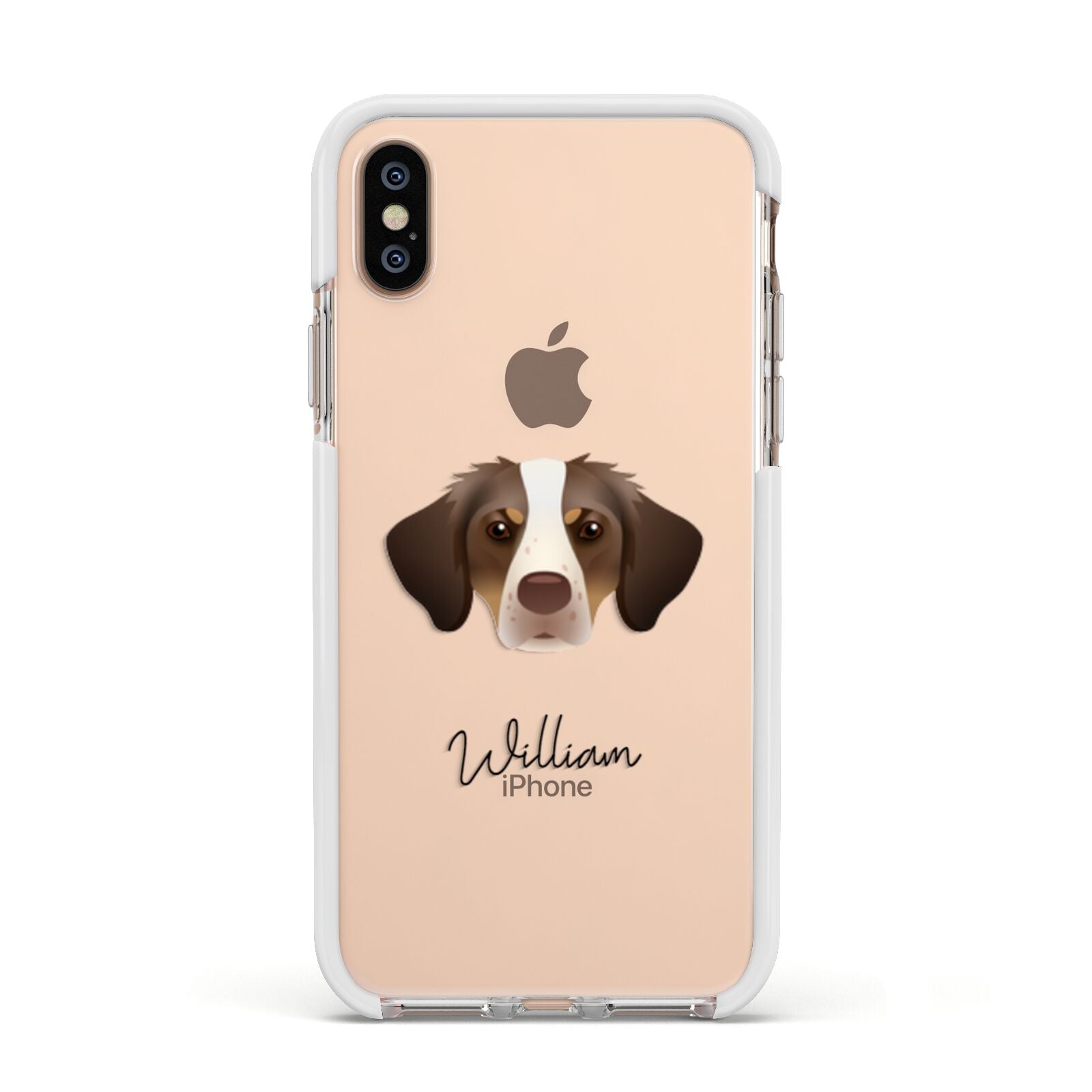 Brittany Personalised Apple iPhone Xs Impact Case White Edge on Gold Phone