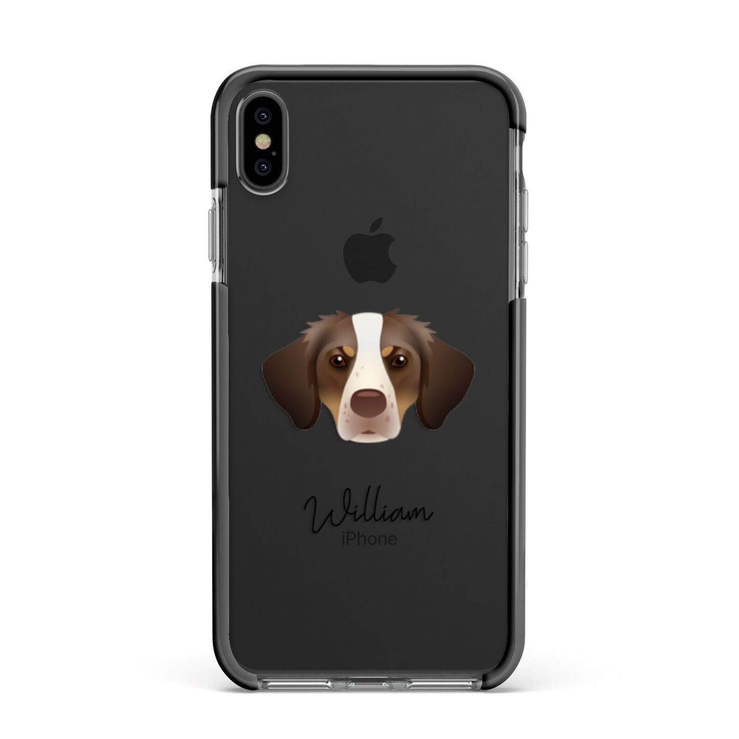 Brittany Personalised Apple iPhone Xs Max Impact Case Black Edge on Black Phone