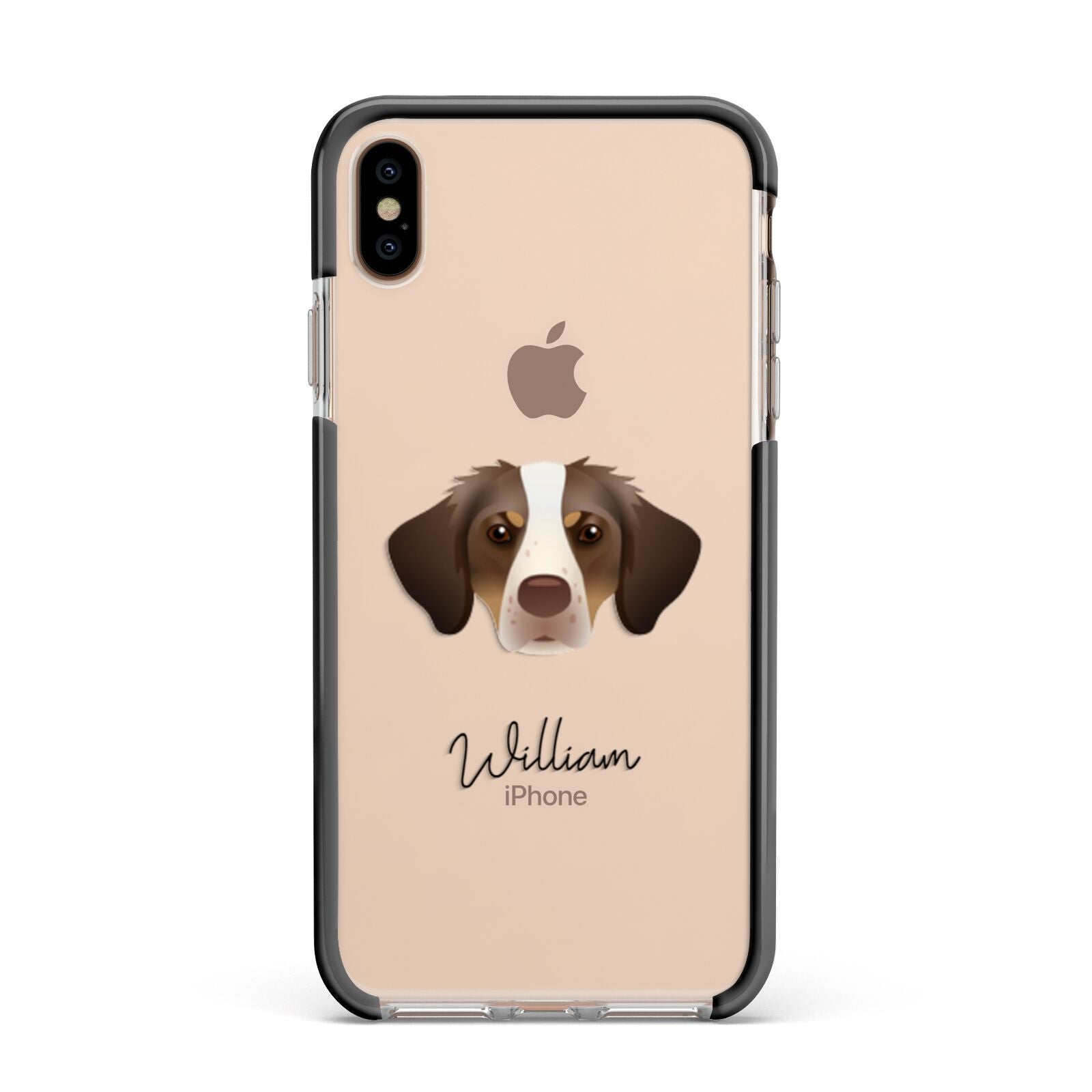 Brittany Personalised Apple iPhone Xs Max Impact Case Black Edge on Gold Phone