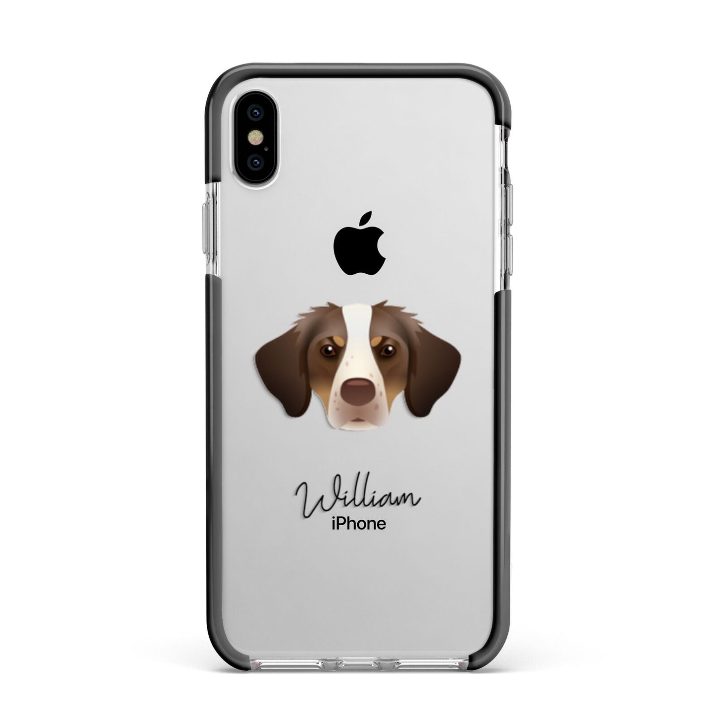 Brittany Personalised Apple iPhone Xs Max Impact Case Black Edge on Silver Phone