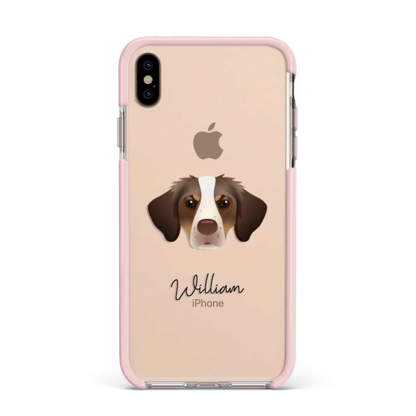 Brittany Personalised Apple iPhone Xs Max Impact Case Pink Edge on Gold Phone