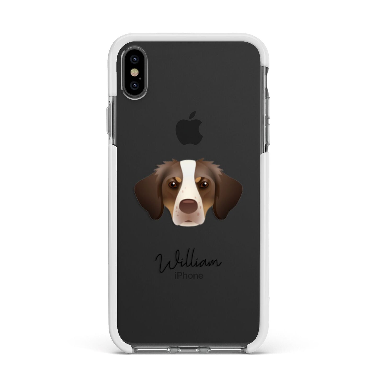 Brittany Personalised Apple iPhone Xs Max Impact Case White Edge on Black Phone