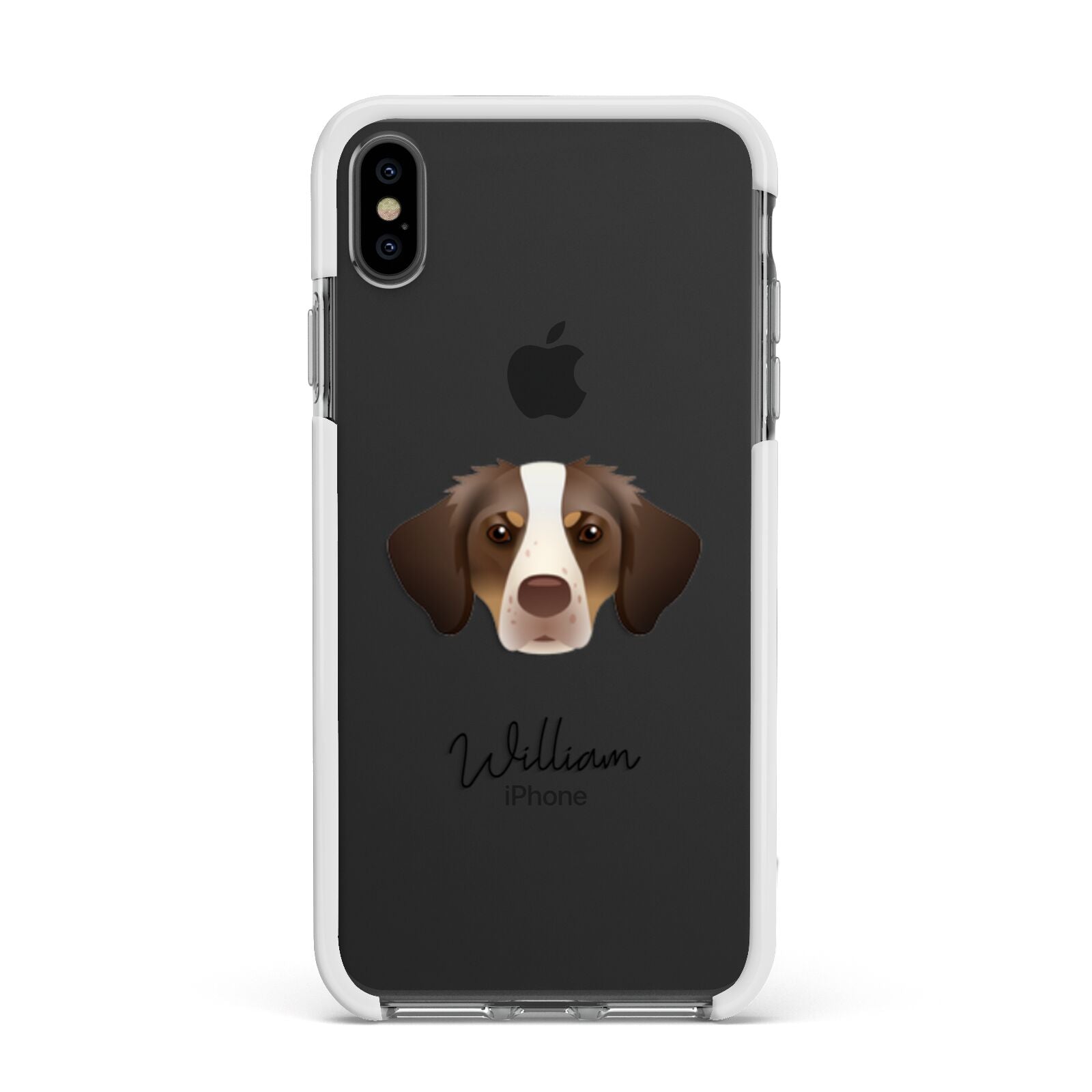 Brittany Personalised Apple iPhone Xs Max Impact Case White Edge on Black Phone