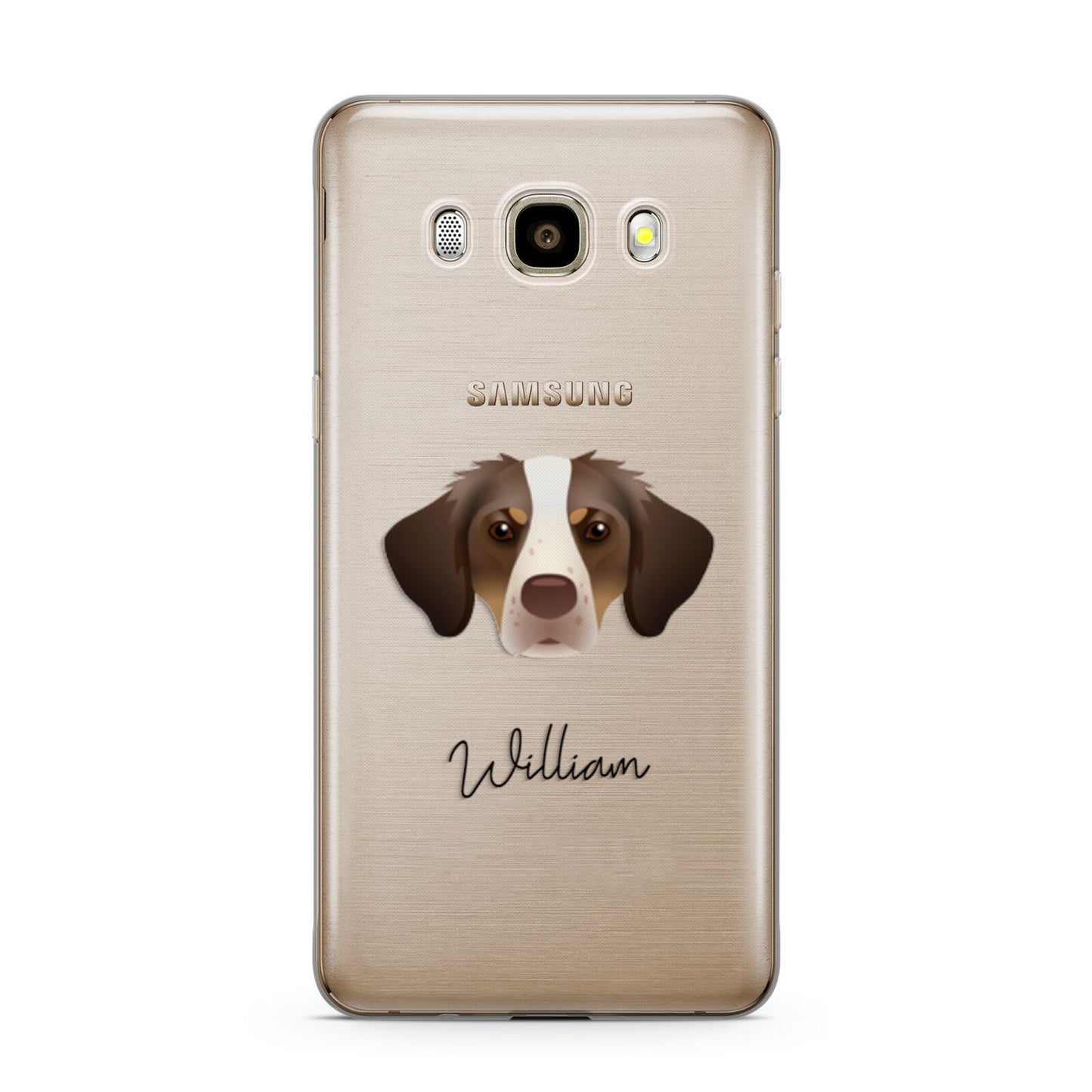 Brittany Personalised Samsung Galaxy J7 2016 Case on gold phone