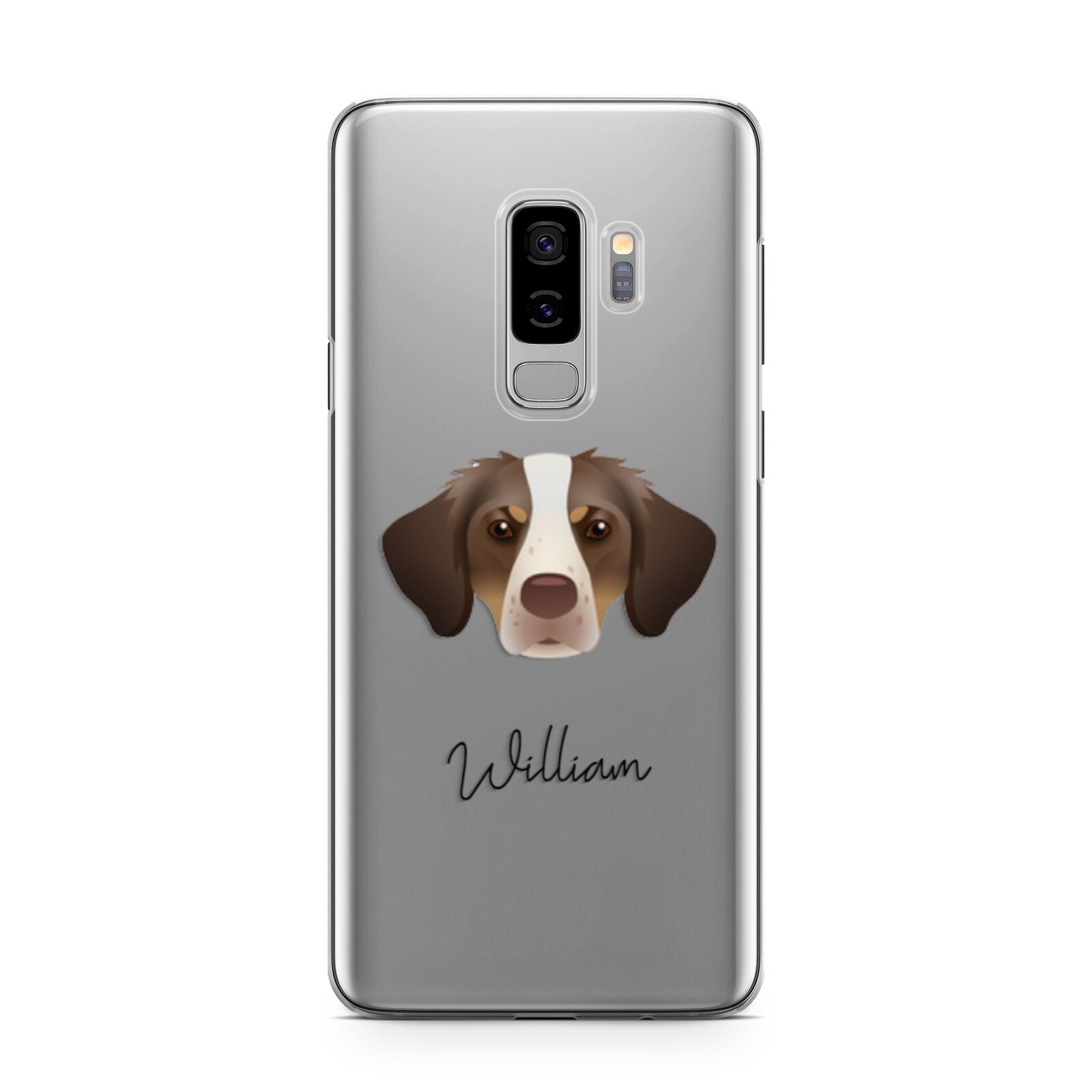 Brittany Personalised Samsung Galaxy S9 Plus Case on Silver phone