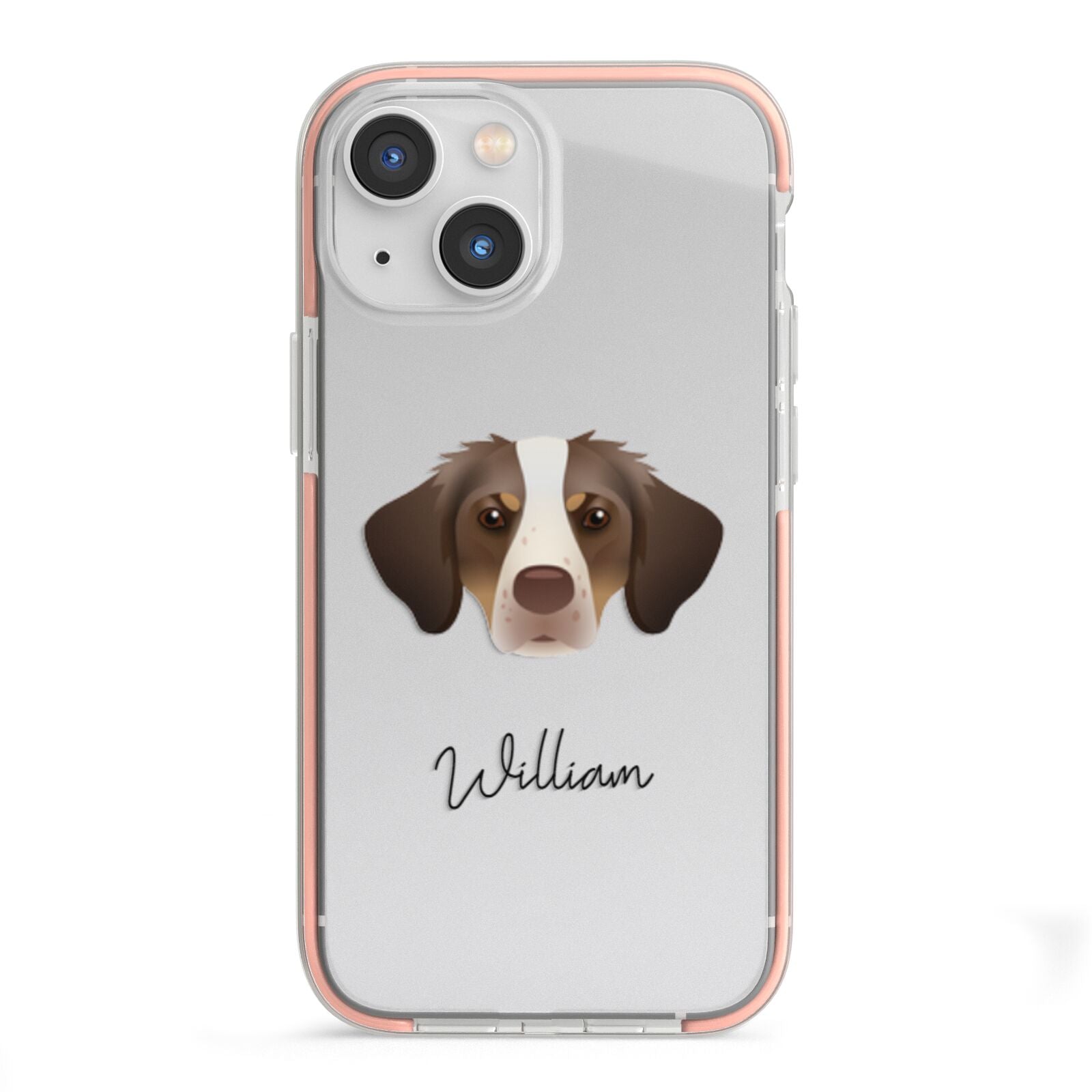 Brittany Personalised iPhone 13 Mini TPU Impact Case with Pink Edges