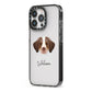 Brittany Personalised iPhone 13 Pro Black Impact Case Side Angle on Silver phone
