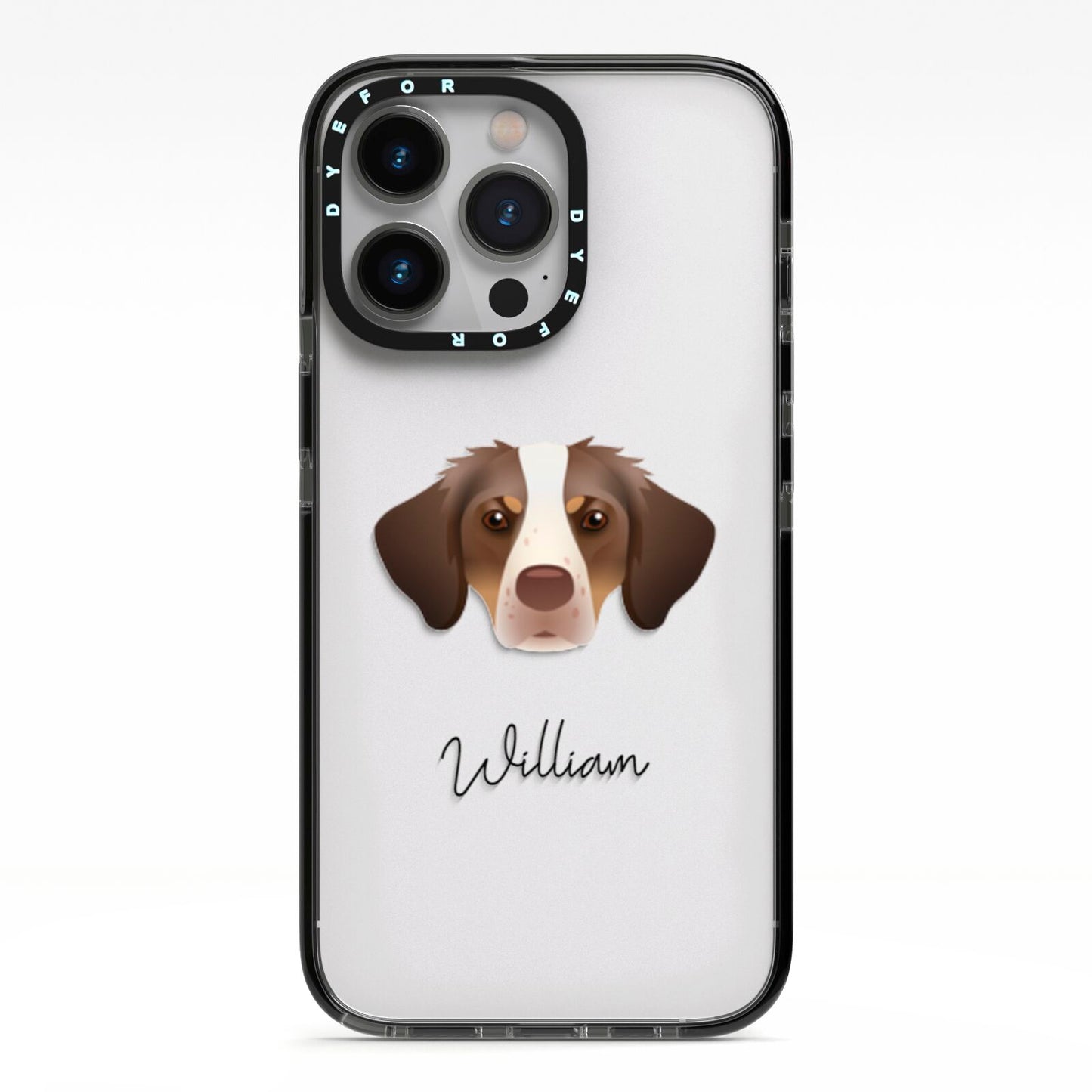 Brittany Personalised iPhone 13 Pro Black Impact Case on Silver phone