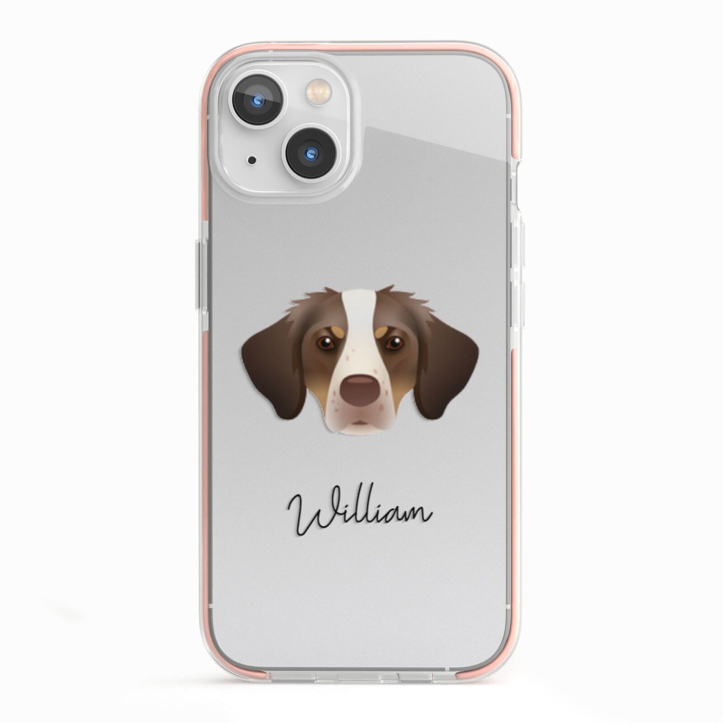 Brittany Personalised iPhone 13 TPU Impact Case with Pink Edges