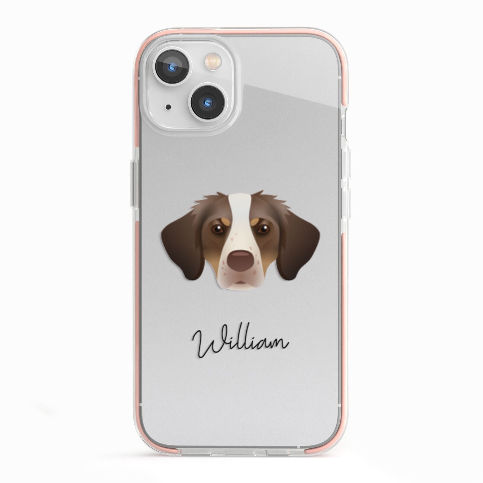 Brittany Personalised iPhone 13 TPU Impact Case with Pink Edges