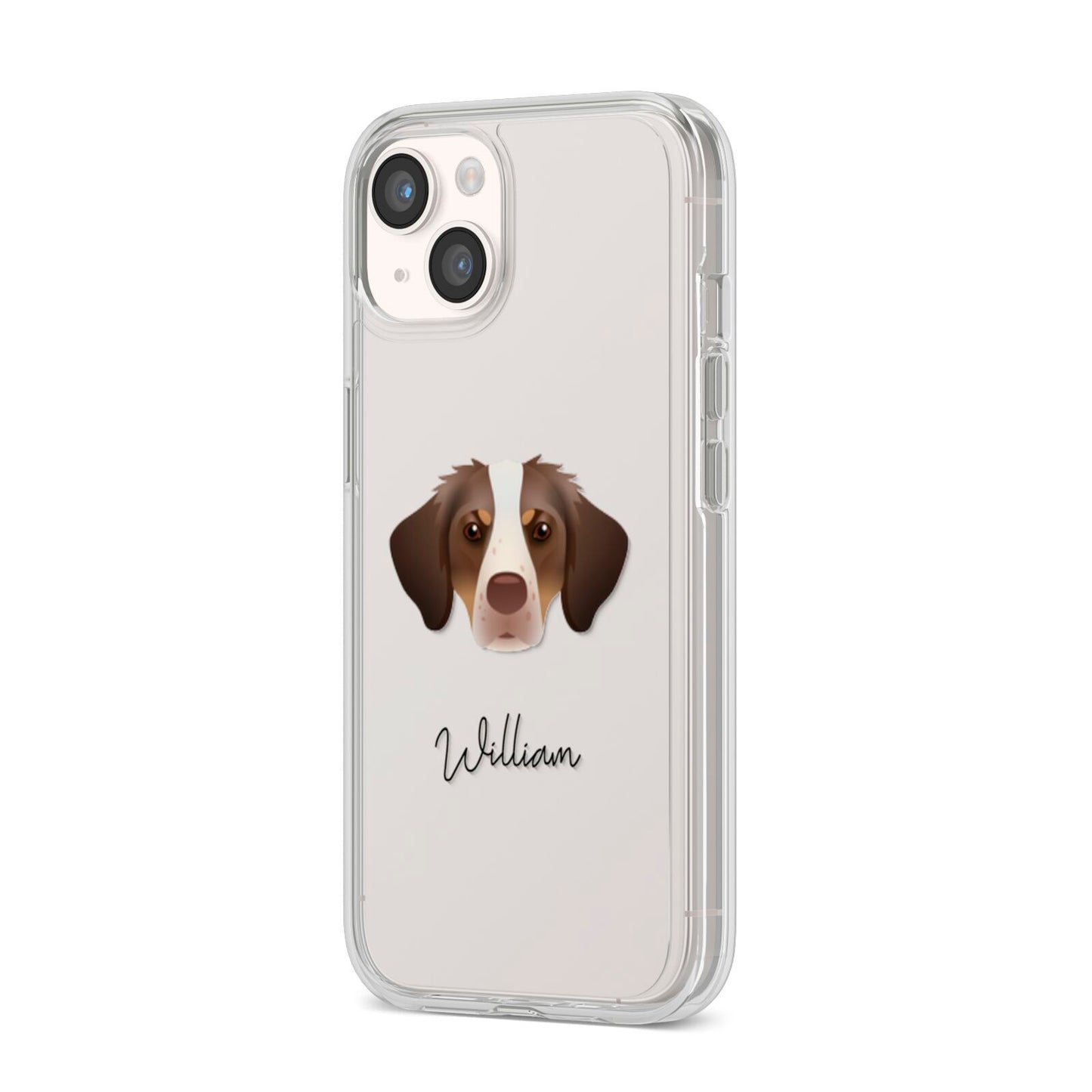 Brittany Personalised iPhone 14 Clear Tough Case Starlight Angled Image