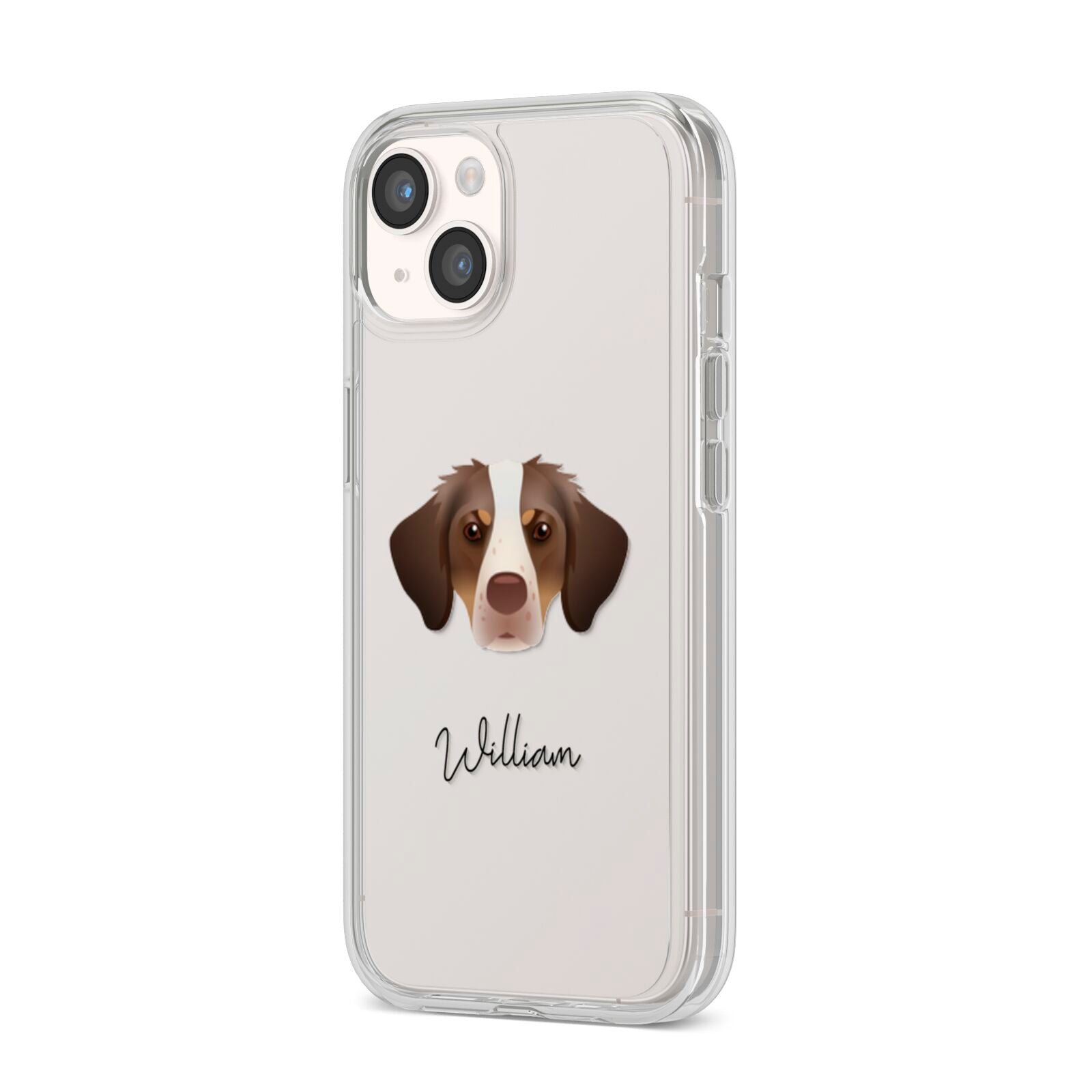 Brittany Personalised iPhone 14 Clear Tough Case Starlight Angled Image