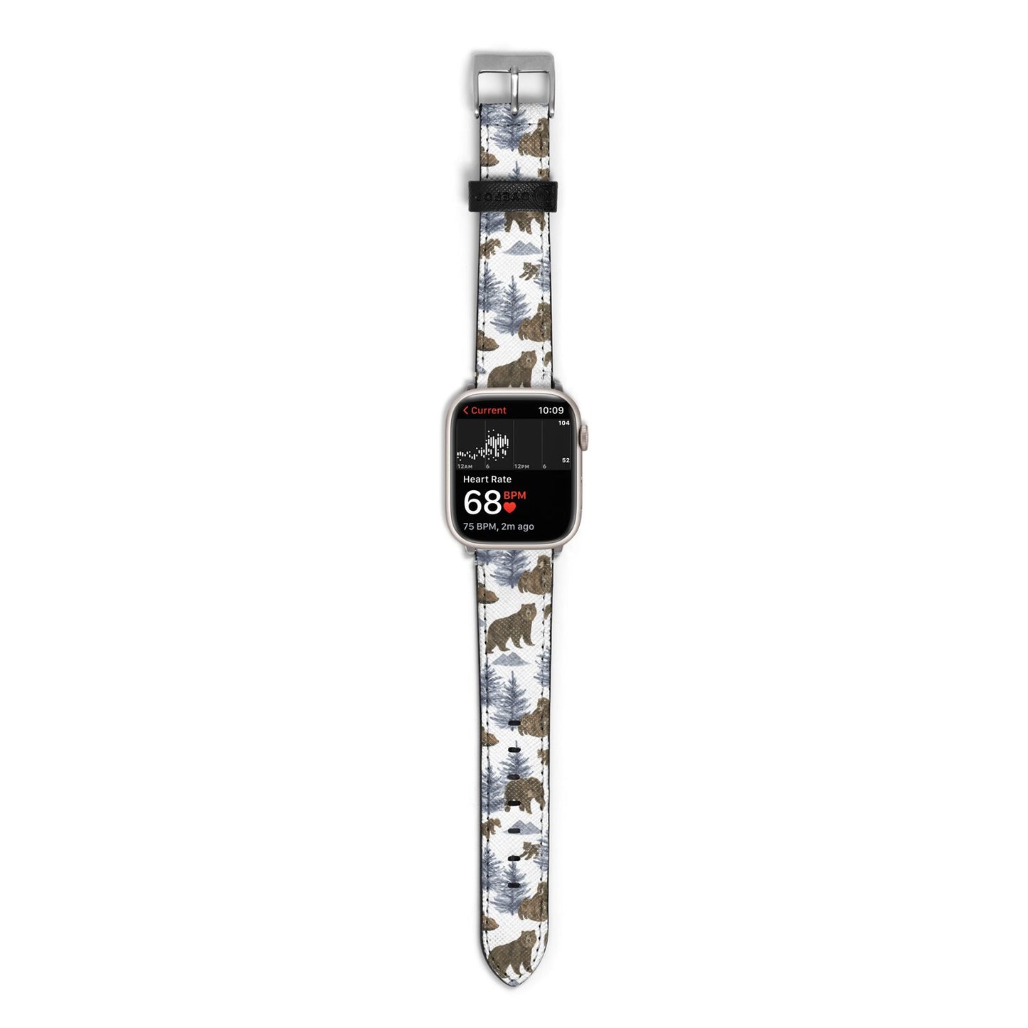 Brown Bear Apple Watch Strap Size 38mm with Silver Hardware