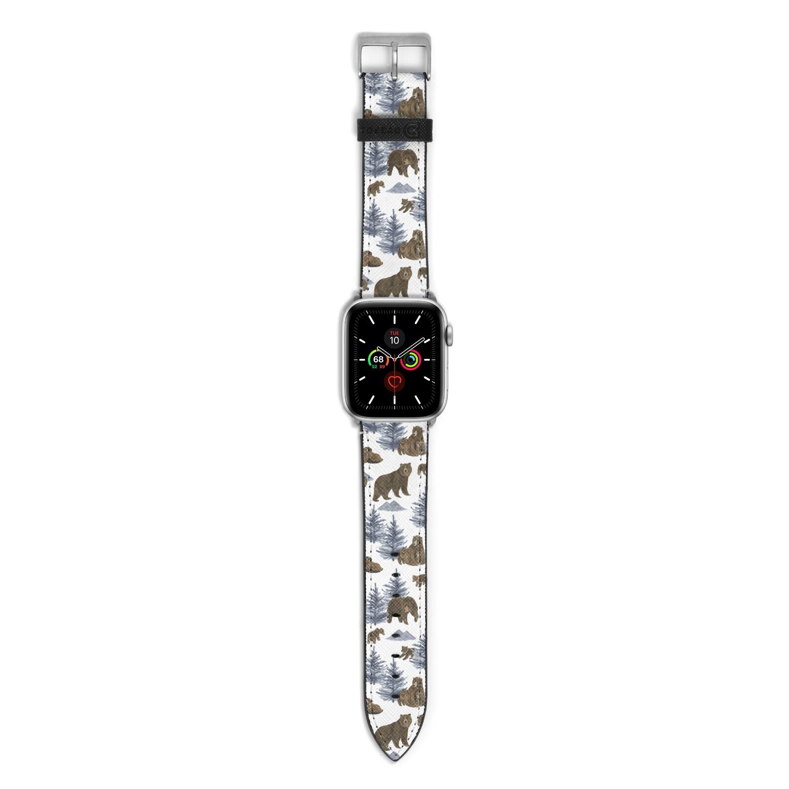 Brown Bear Apple Watch Strap with Silver Hardware